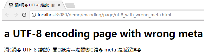 页面编码声明与实际编码不一致导致的乱码