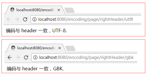编码与 header 一致, 显示正常