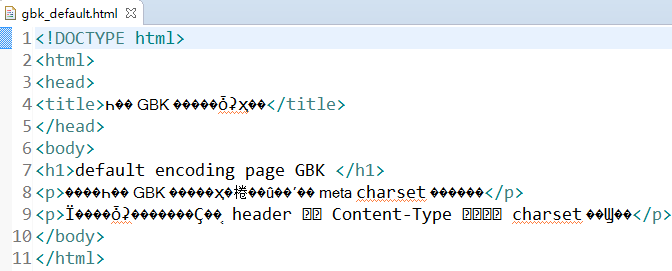 缺省编码 gbk IDE 打开乱码
