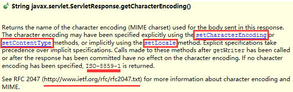 response.getCharacterEncoding javadoc