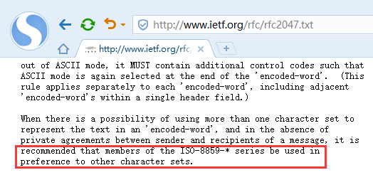 rfc2047 recommend character set